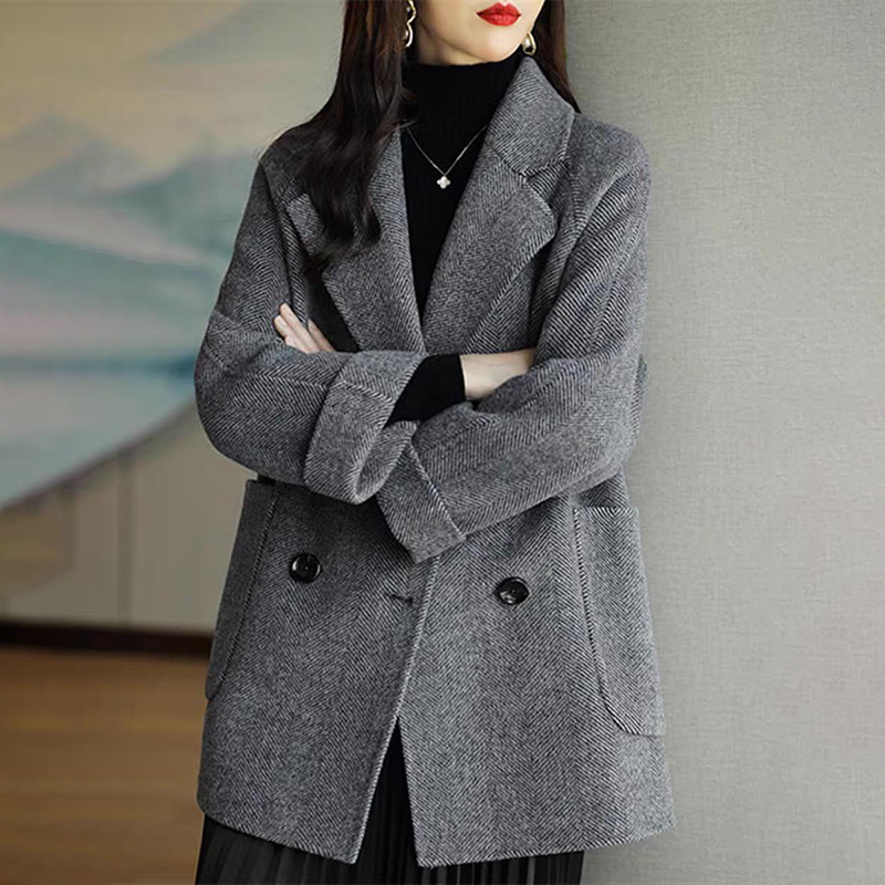 百搭西裝領人字紋長袖外套(3色)