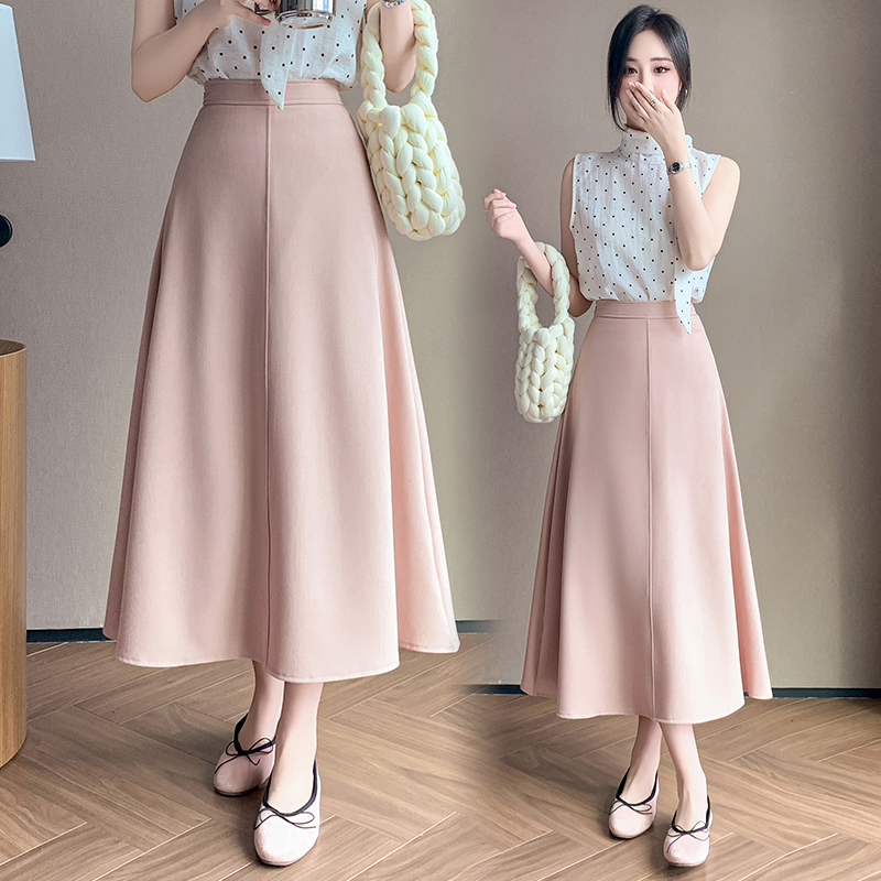 百搭氣質高腰大擺A字半身裙(3色)