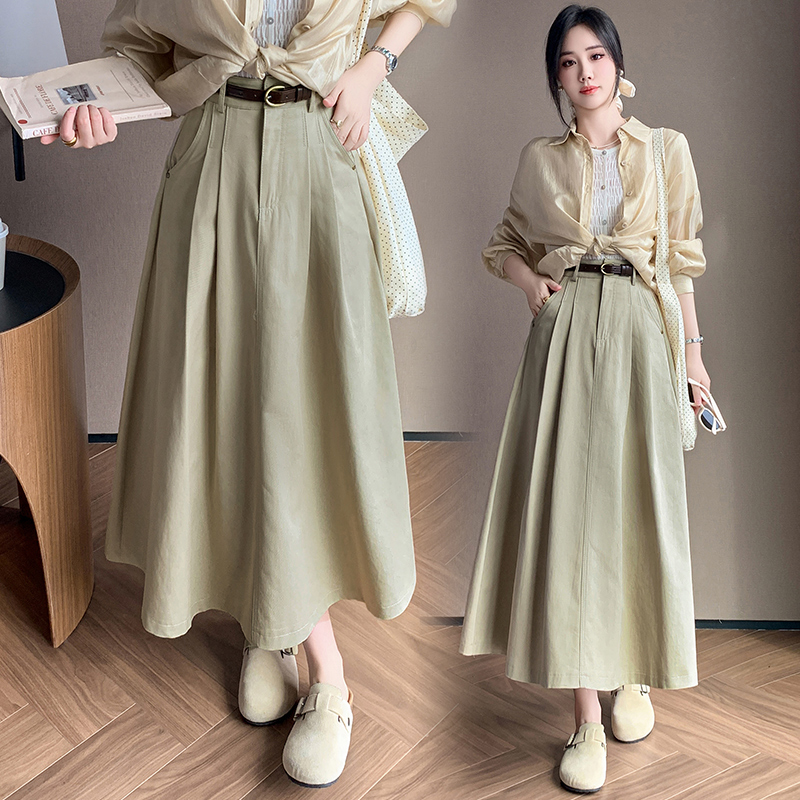 百搭高腰A字大擺傘裙(3色)