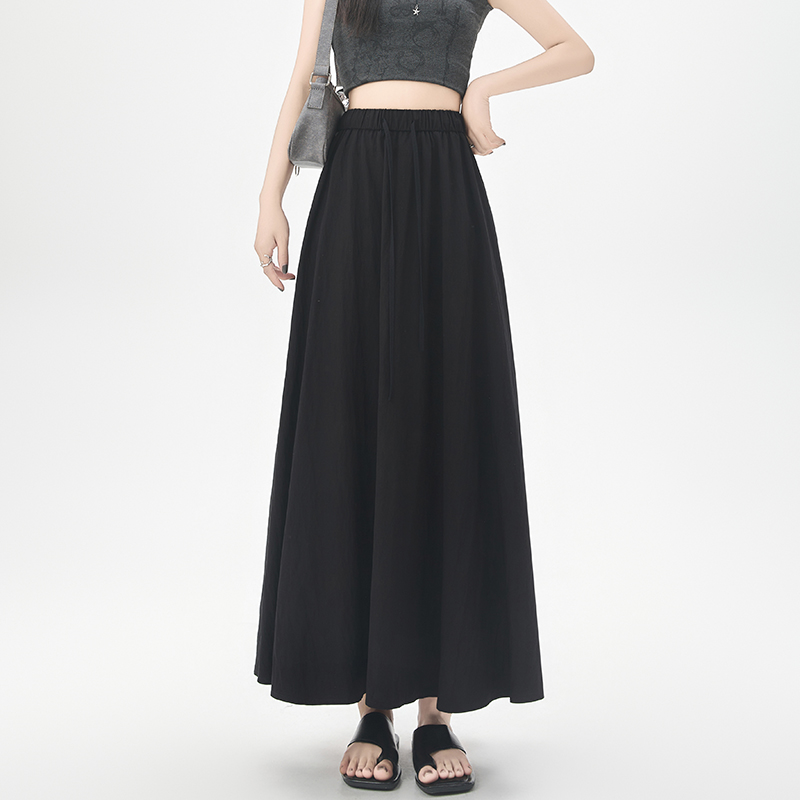 慵懶A字高腰垂感大擺半身裙(4色)
