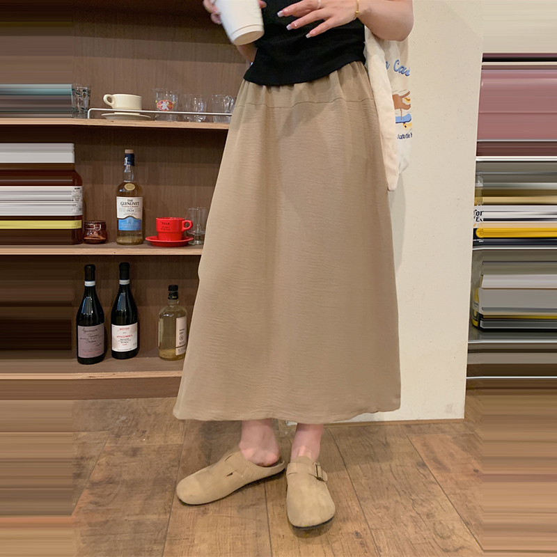 慵懶高腰開叉九分褲裙(4色)