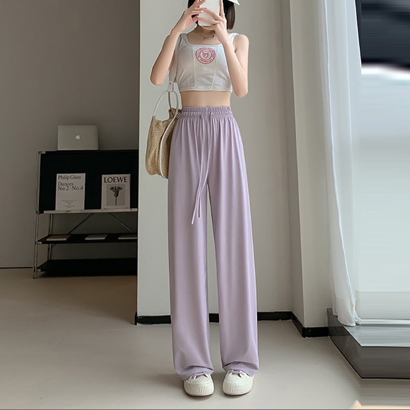 防曬直筒高腰窄版休閒褲(5色)