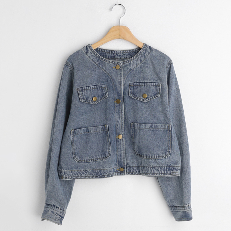 韓系休閒百搭牛仔長袖外套(2色)