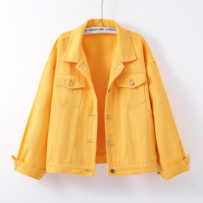 韓系休閒寬鬆短款牛仔外套(4色)