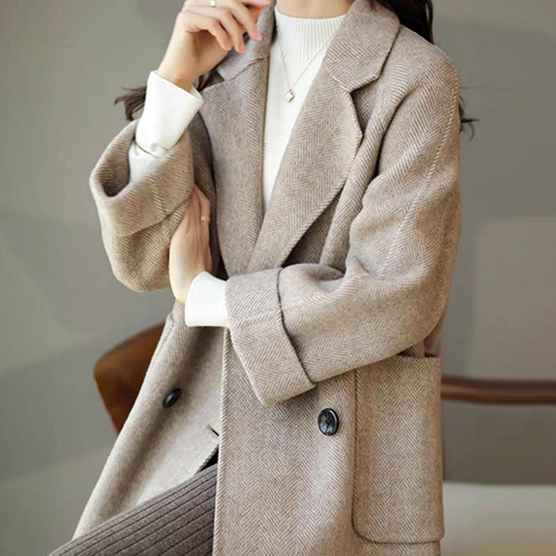 百搭西裝領人字紋長袖外套(3色)