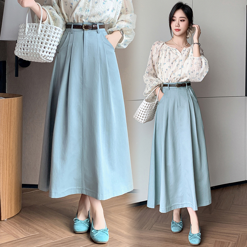 百搭高腰A字大擺傘裙(3色)