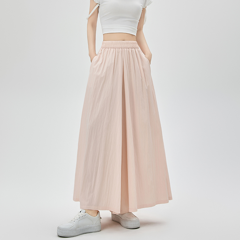 休閒寬鬆大擺寬腳九分褲裙(4色)