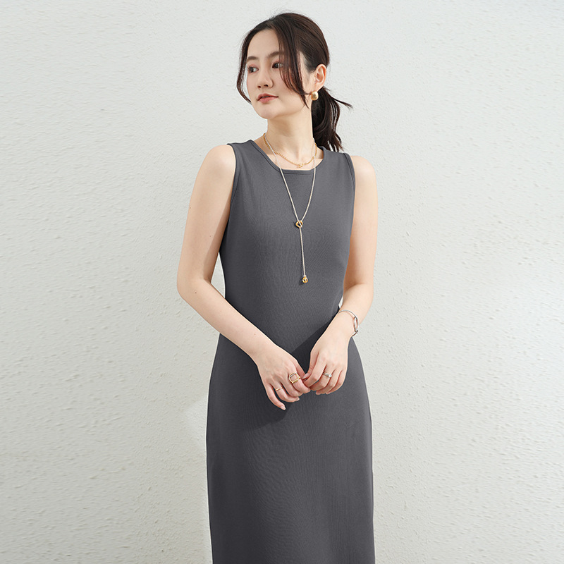 日式優雅圓領連身裙(4色)