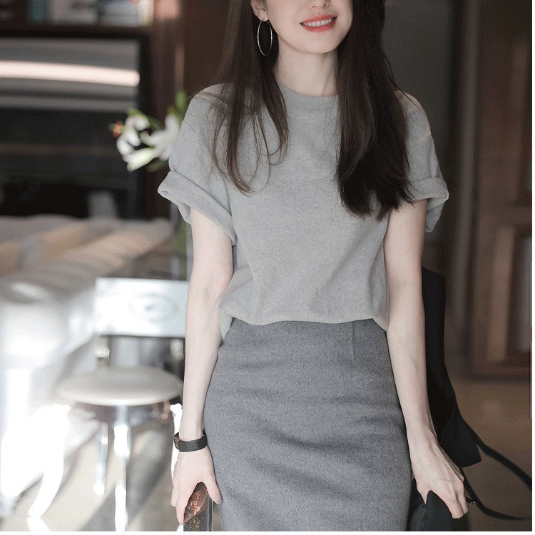 時尚休閒圓領短袖T恤(3色)