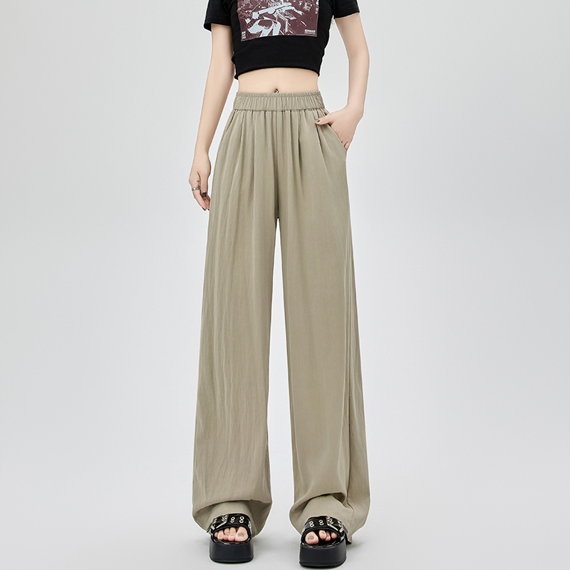 寬鬆高腰垂感拖地闊腿褲(4色)