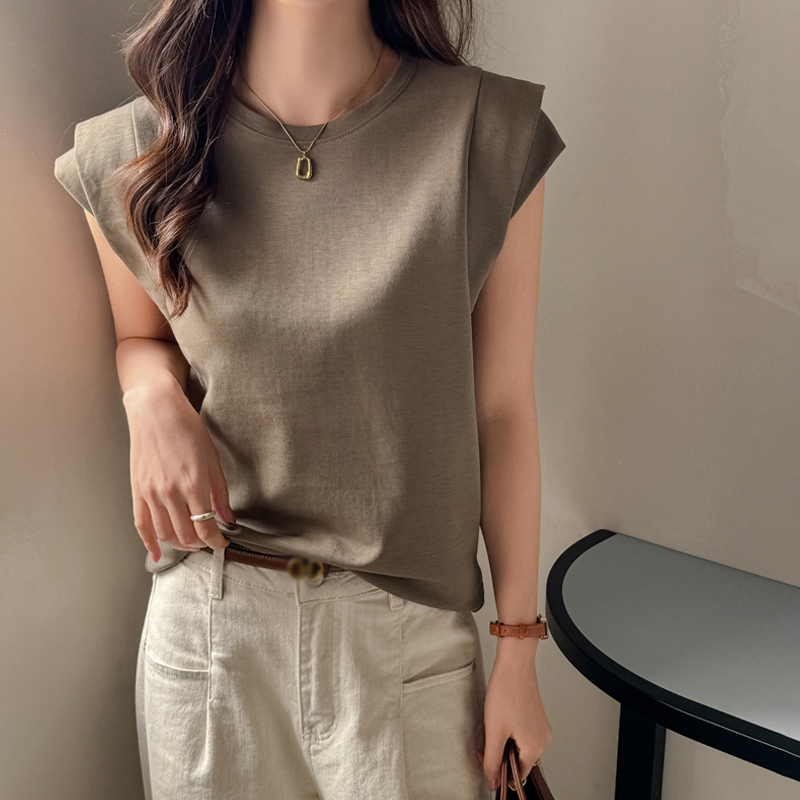 寬鬆休閒圓領正肩短袖T恤(4色)