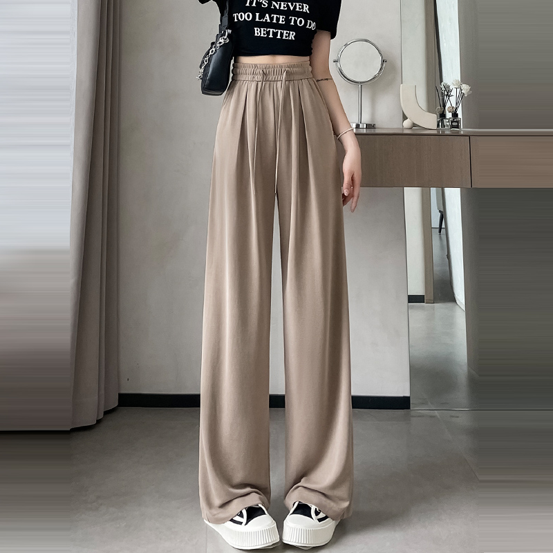 軟糯休閒直筒拖地窄版闊腿褲(6色)