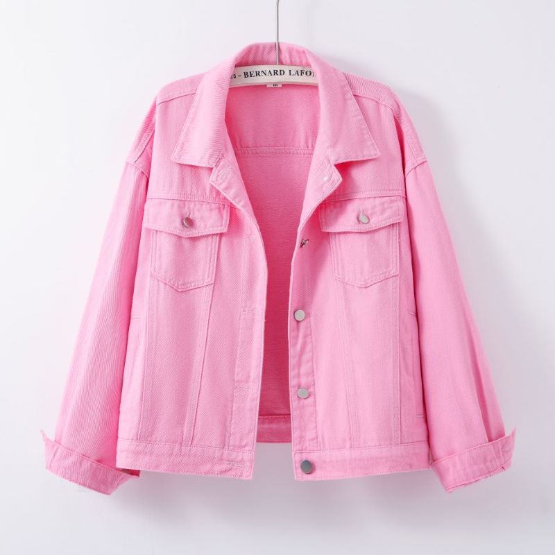韓系休閒寬鬆短款牛仔外套(4色)