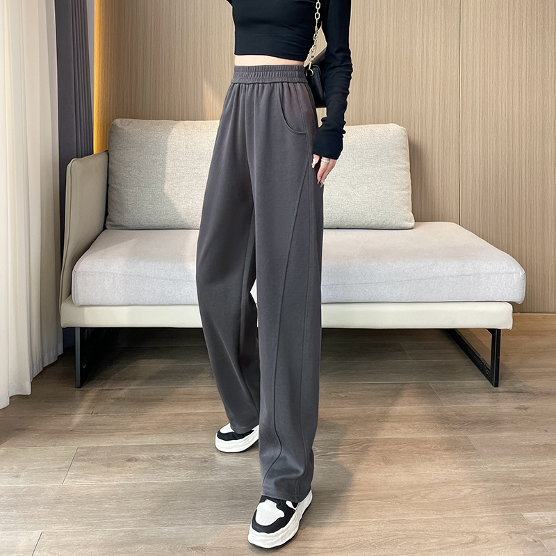 窄版直筒顯瘦加絨香蕉直筒衛褲(4色)