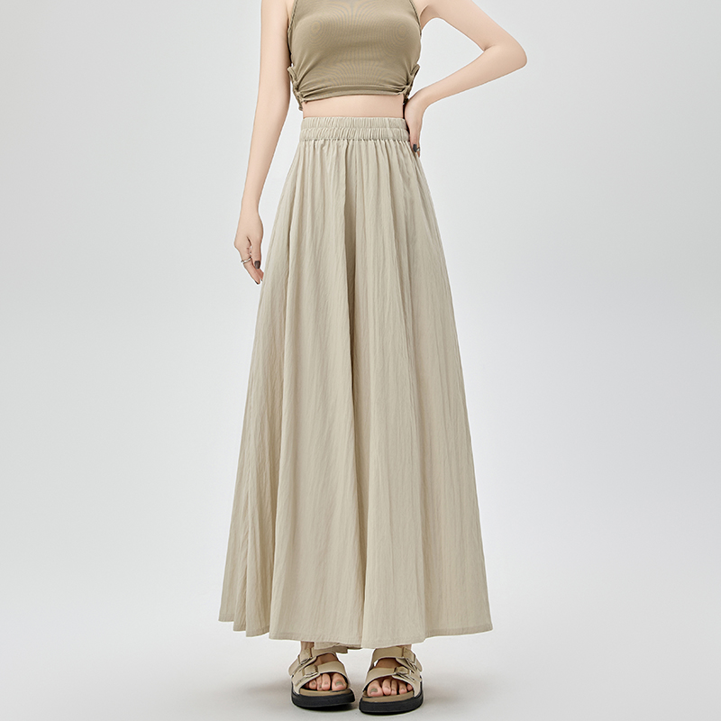 休閒寬鬆大擺寬腳九分褲裙(4色)