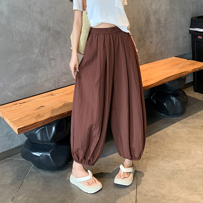 日式冰絲速乾防曬束腳薄款九分蘿蔔褲(3色)