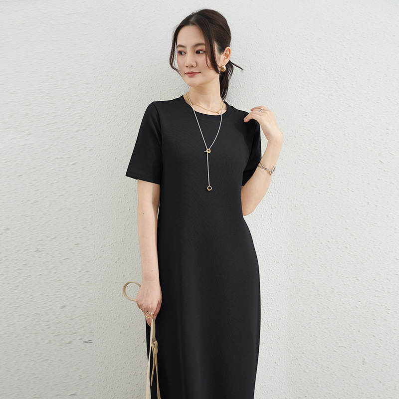 日式優雅圓領連身裙(4色)