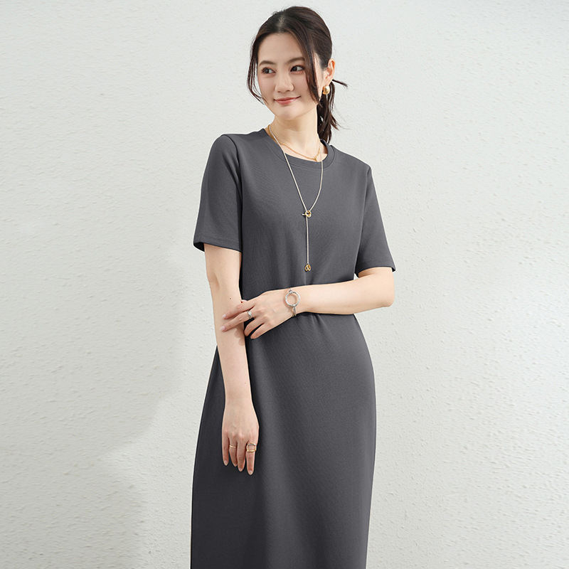 日式優雅圓領連身裙(4色)