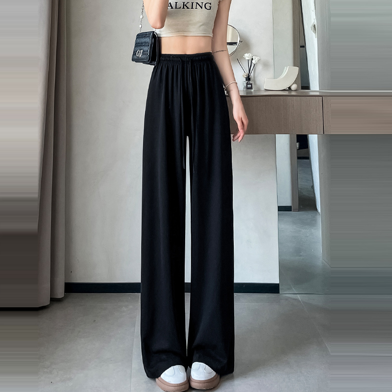 軟糯休閒直筒拖地窄版闊腿褲(6色)