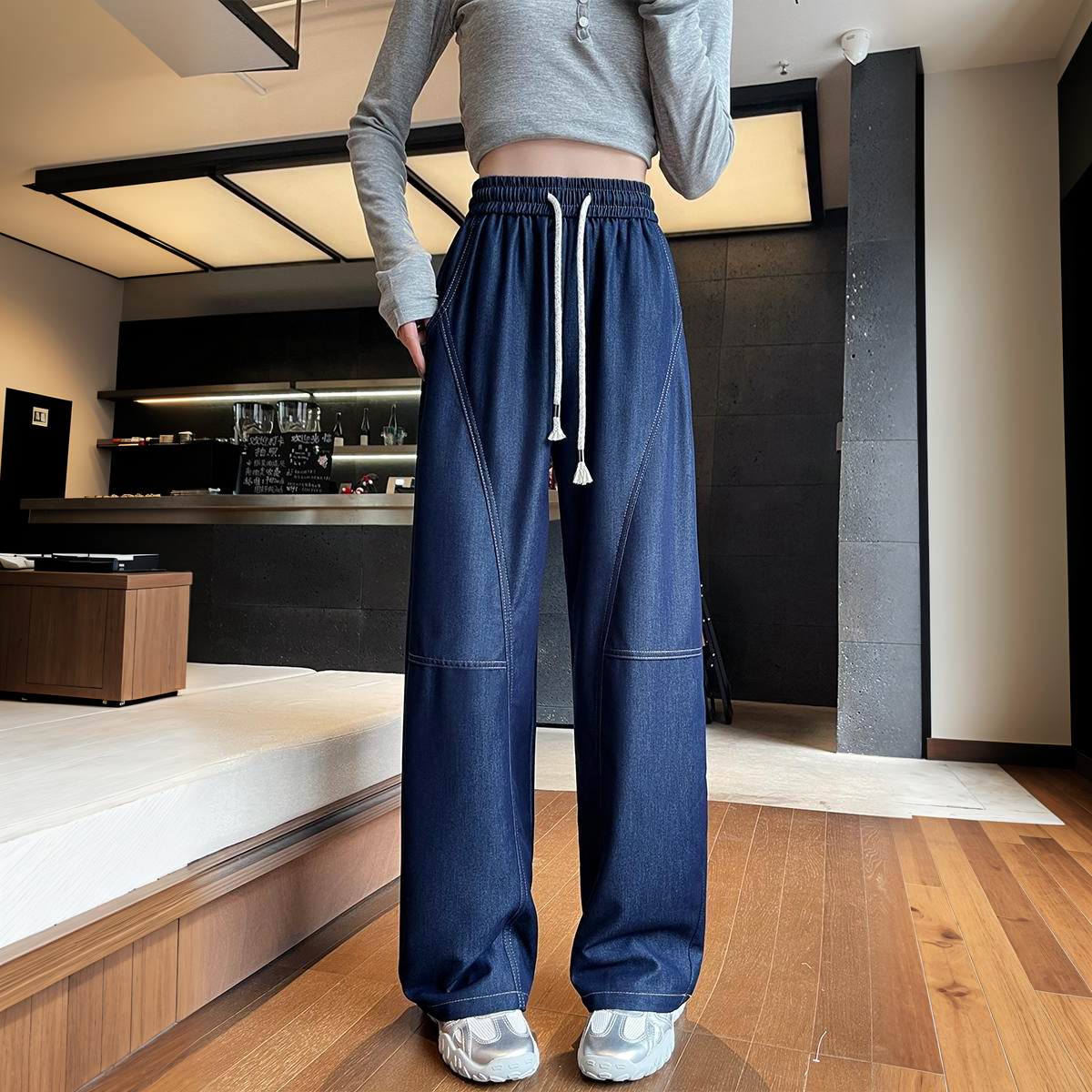 高腰萊賽爾天絲牛仔褲