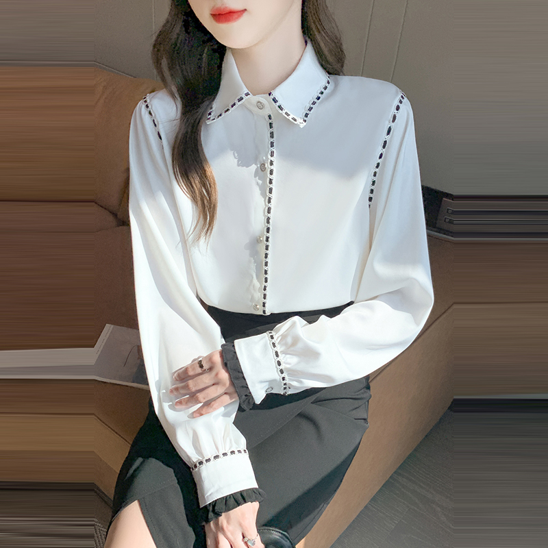 百搭POLO領設計感長袖襯衫