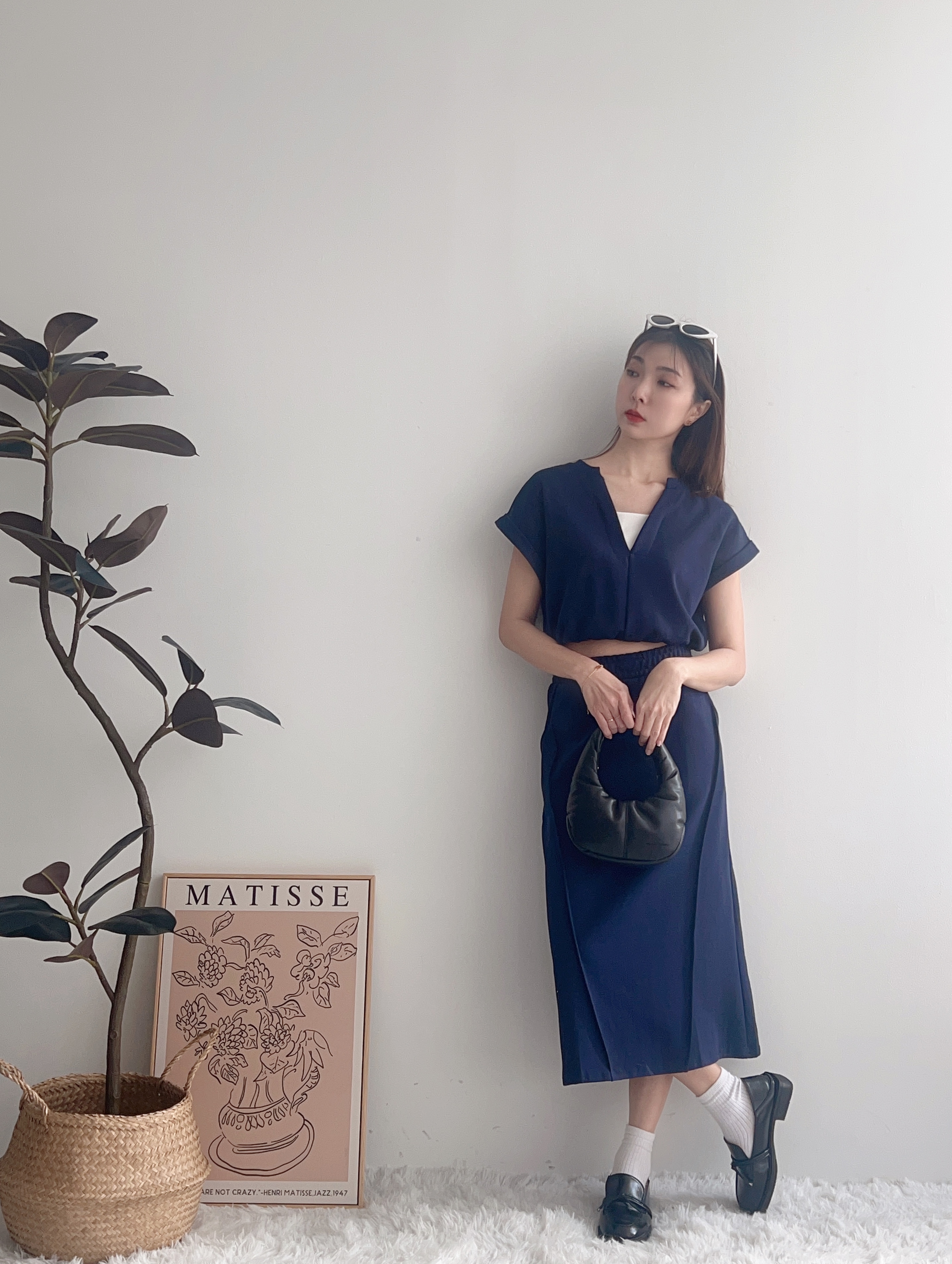 S70424 NAVIER CASUAL SKIRT SET