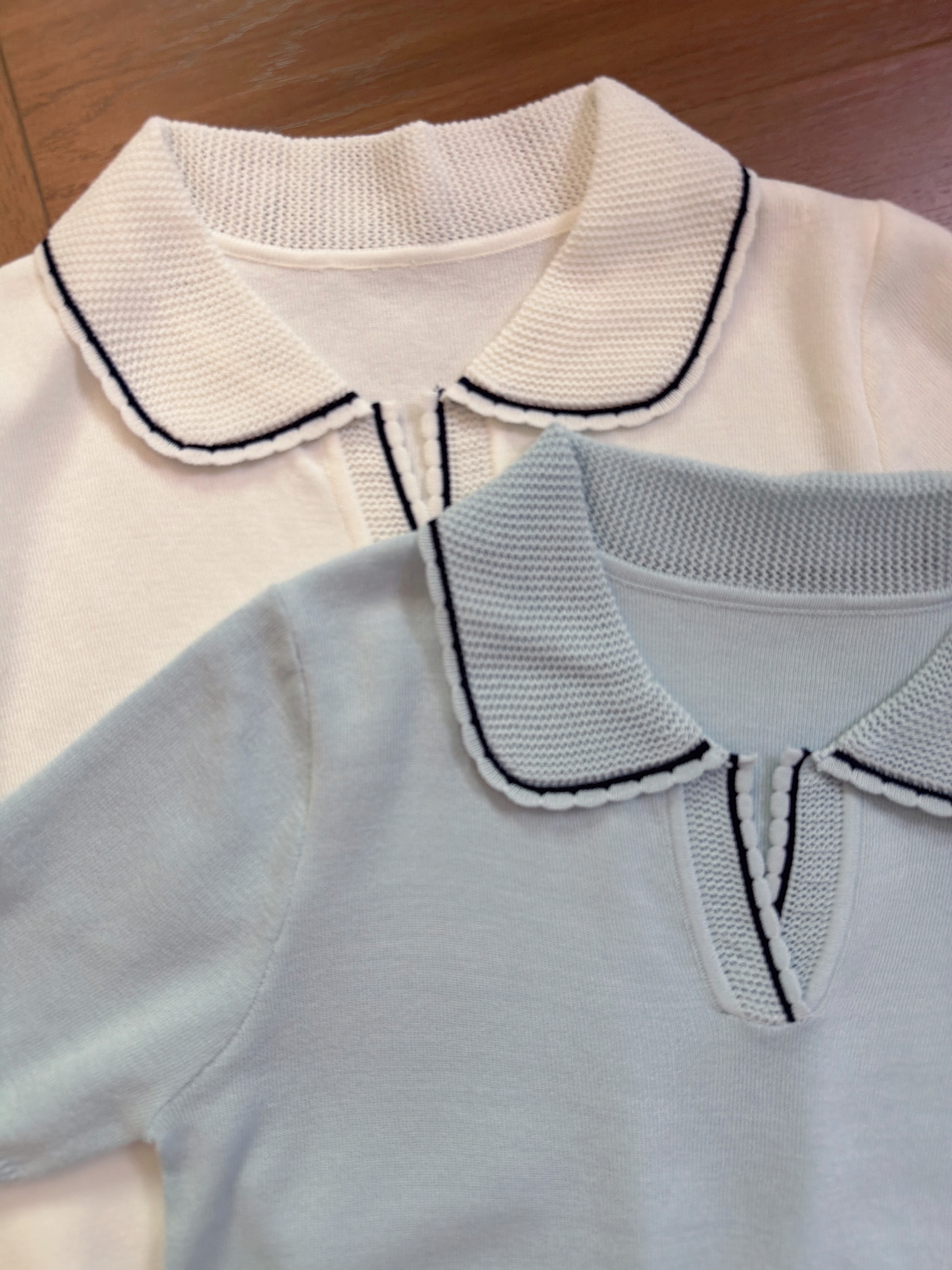 ZSJT1622 ELLY FRENCH COLLAR KNIT TOP