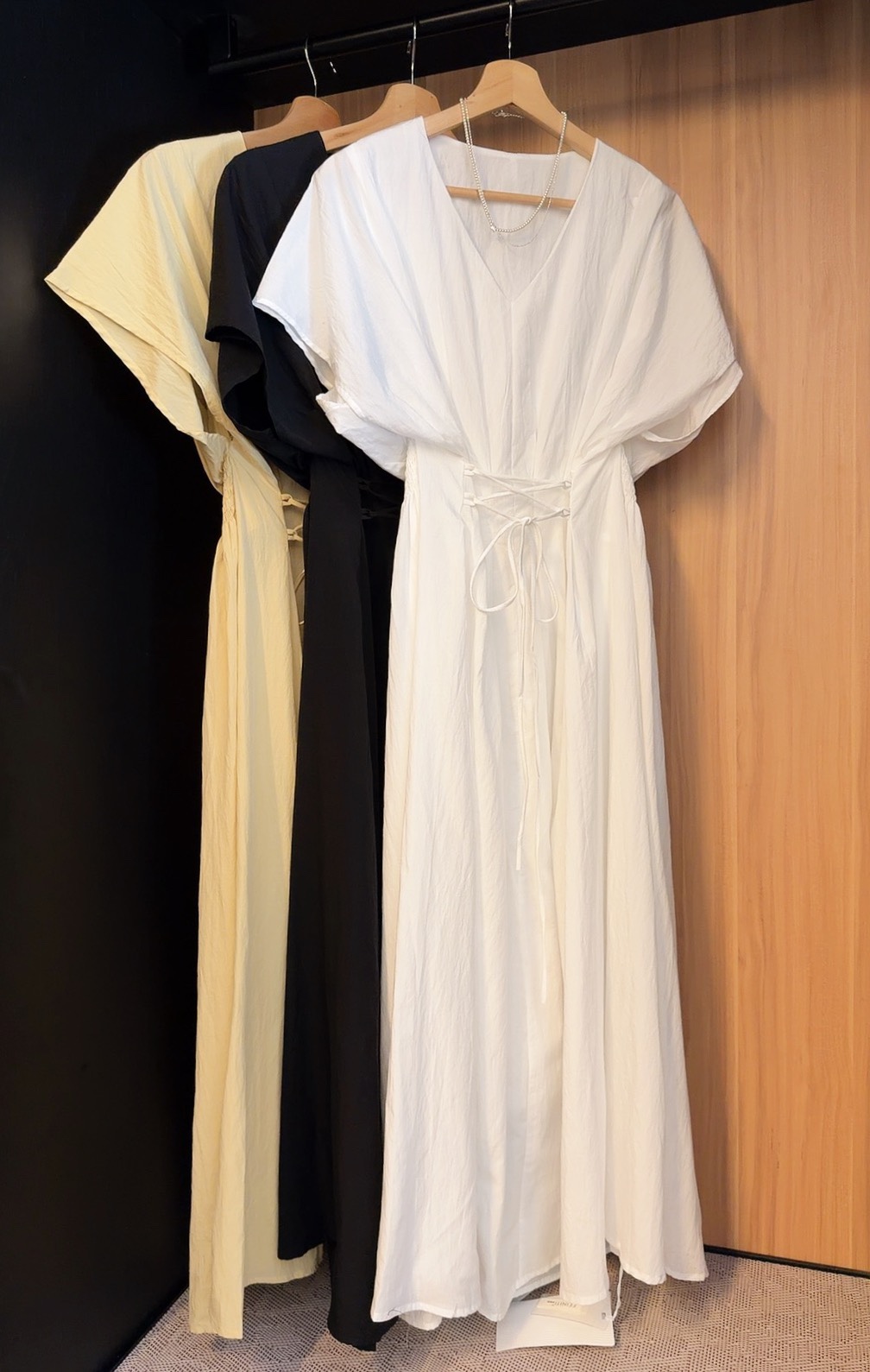 FD6033  VERO PREMIUM V NECK PUFF DRESS