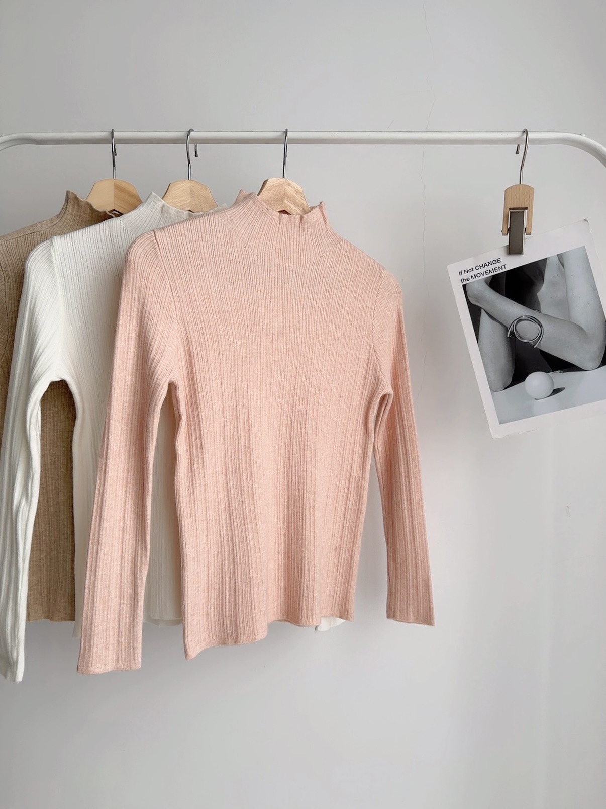 T72602 ARIE HIGH NECK RIB KNIT