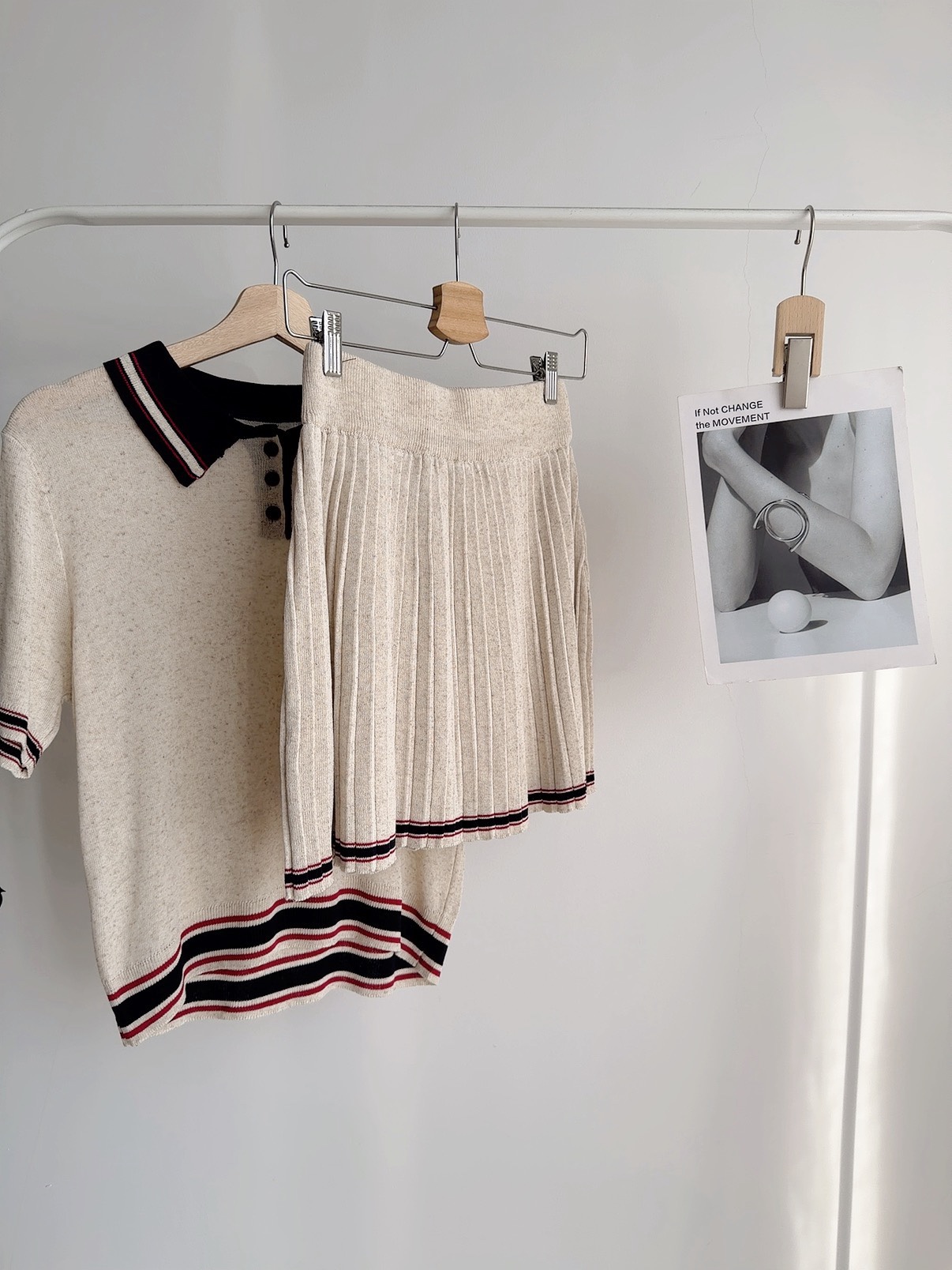 S72557 RINA KNIT POLO SKIRT SET