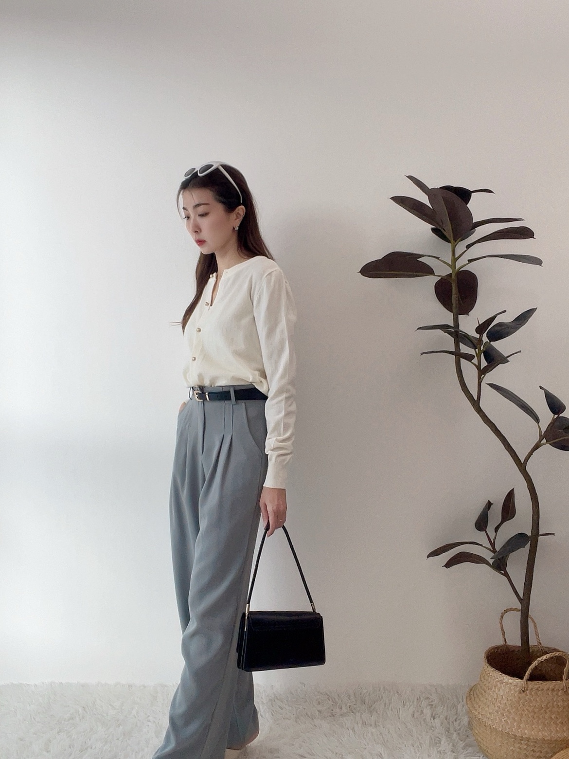 B70600 BAYRE BELTED STRAIGHT CUT TROUSER