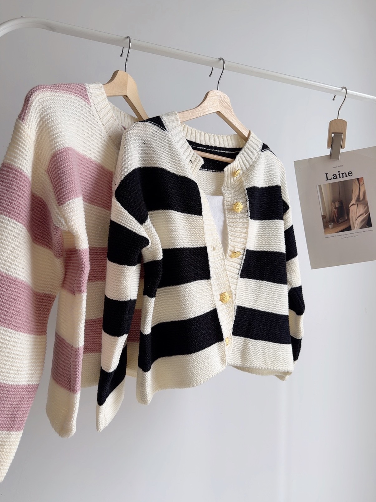 T72780 COLETTE STRIPE KNIT CARDIGAN