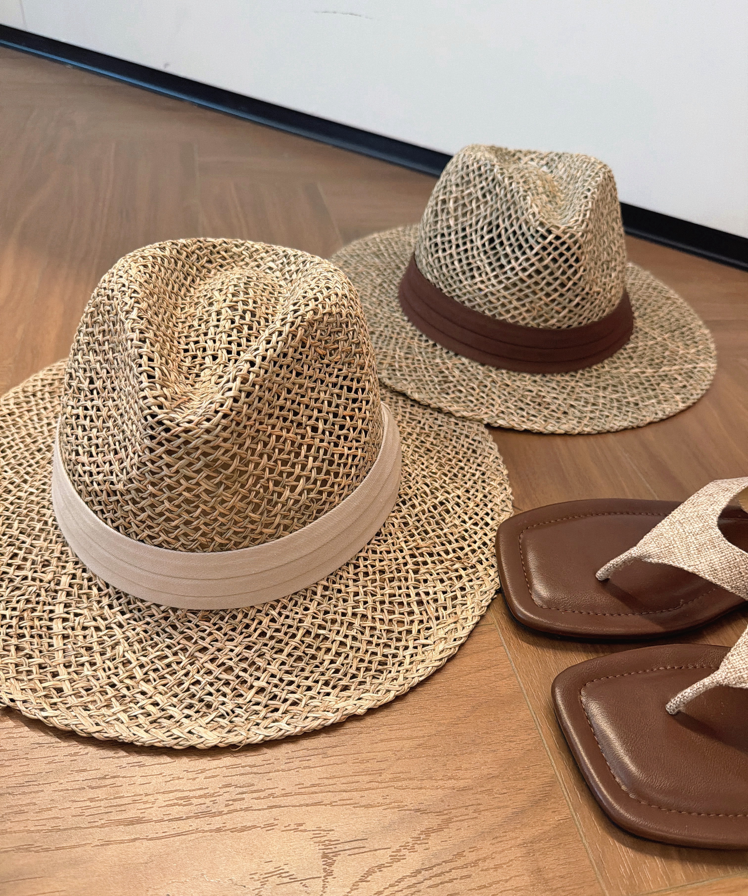 MWA12 SOLENE CURVED  WOVEN SUN HAT