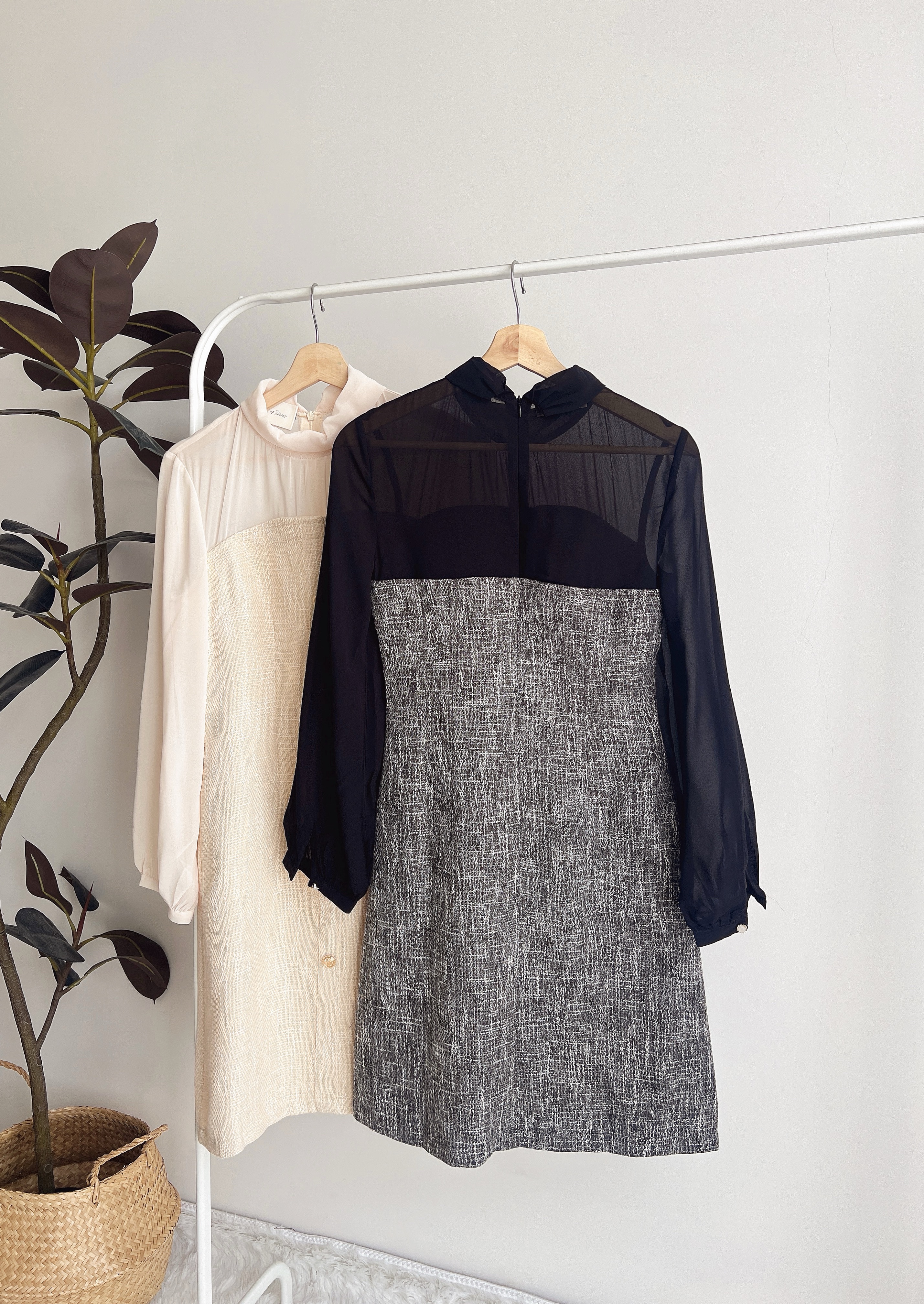 D71992  QUINN TWEED SHEER PREMIUM DRESS 