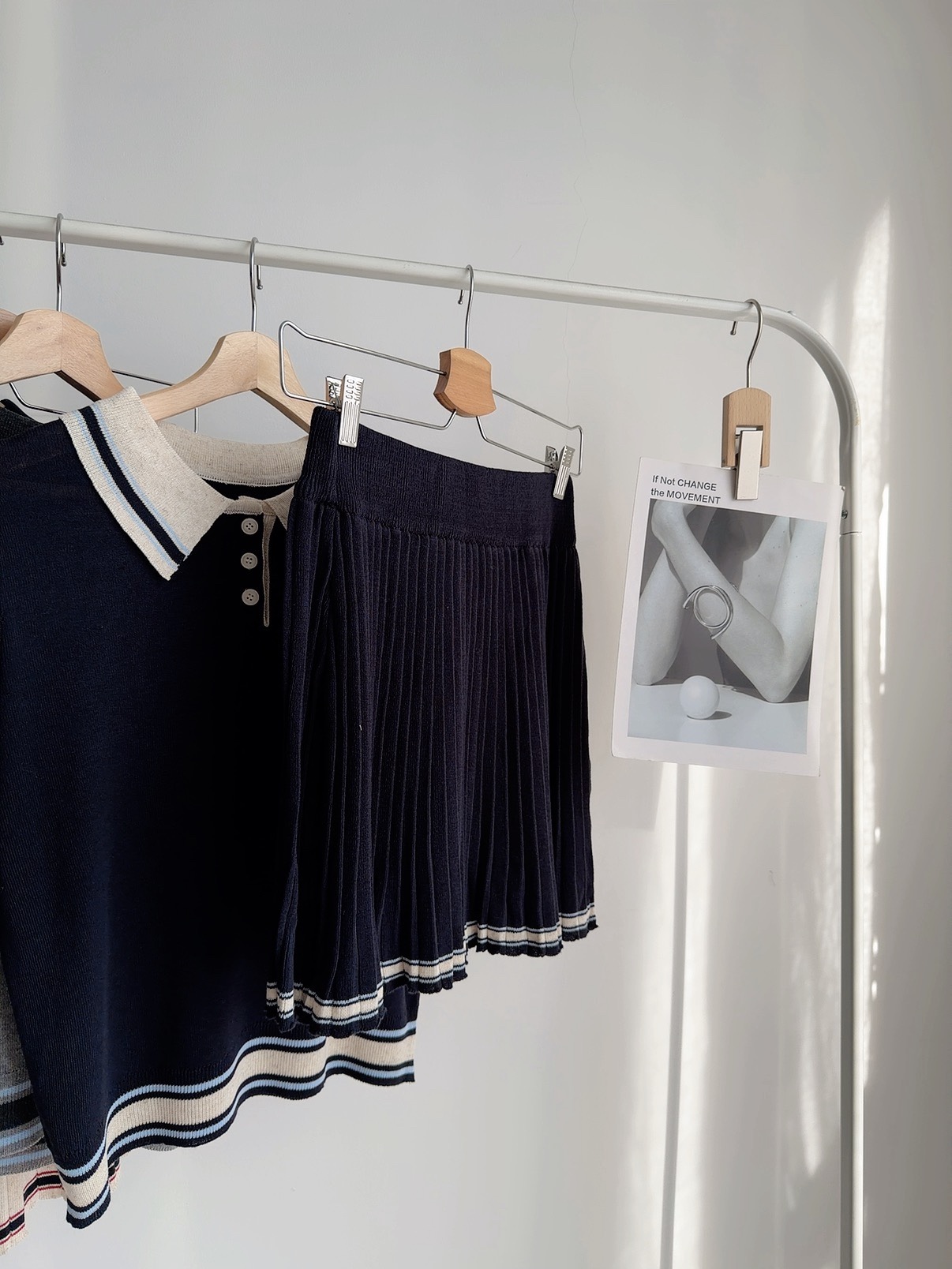 S72557 RINA KNIT POLO SKIRT SET