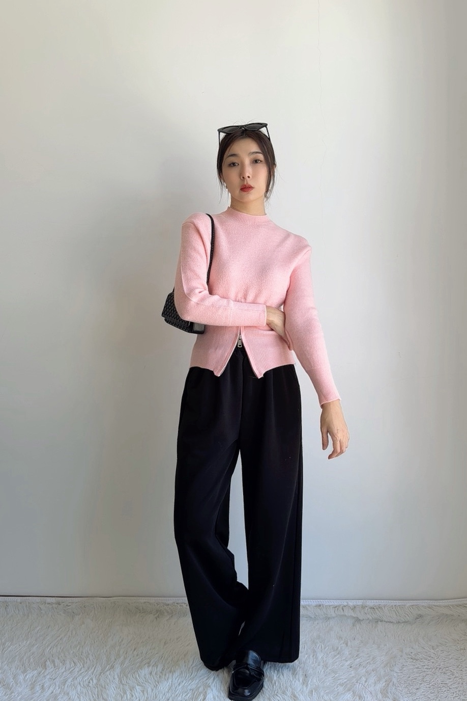 T72788 EVA ZIPPER KNIT TOP