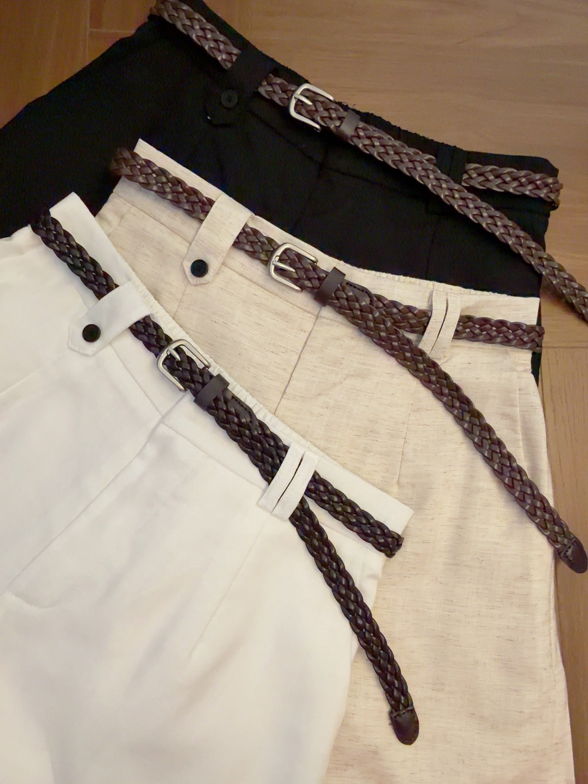 DDB3967 PHERE BELTED LINEN SHORTS