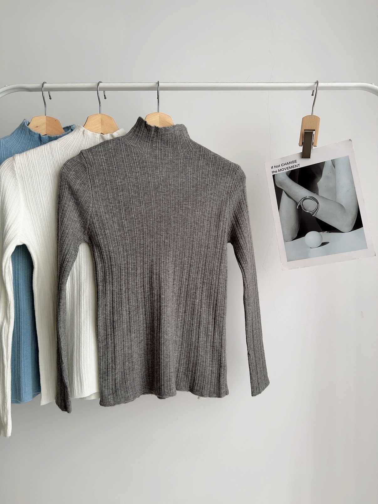 T72602 ARIE HIGH NECK RIB KNIT