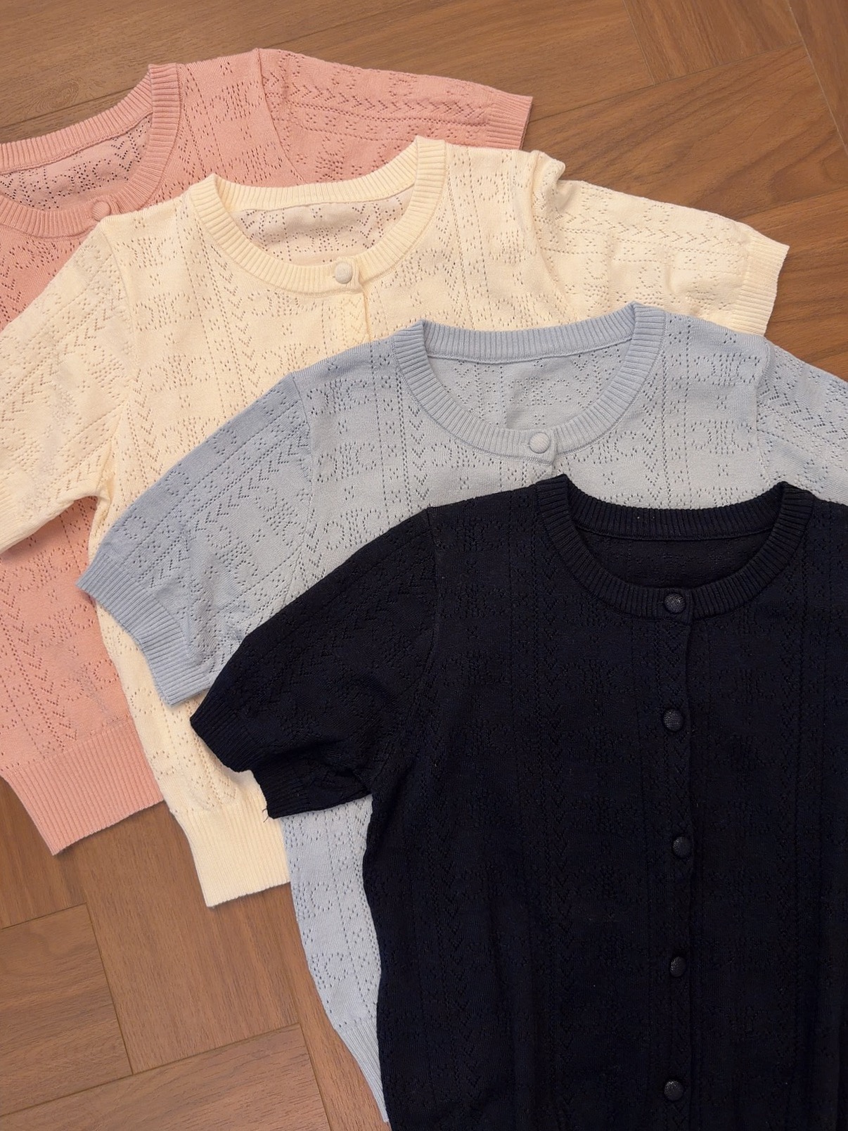 ZST2078 CAEY PASTEL FRONT BUTTON KNIT