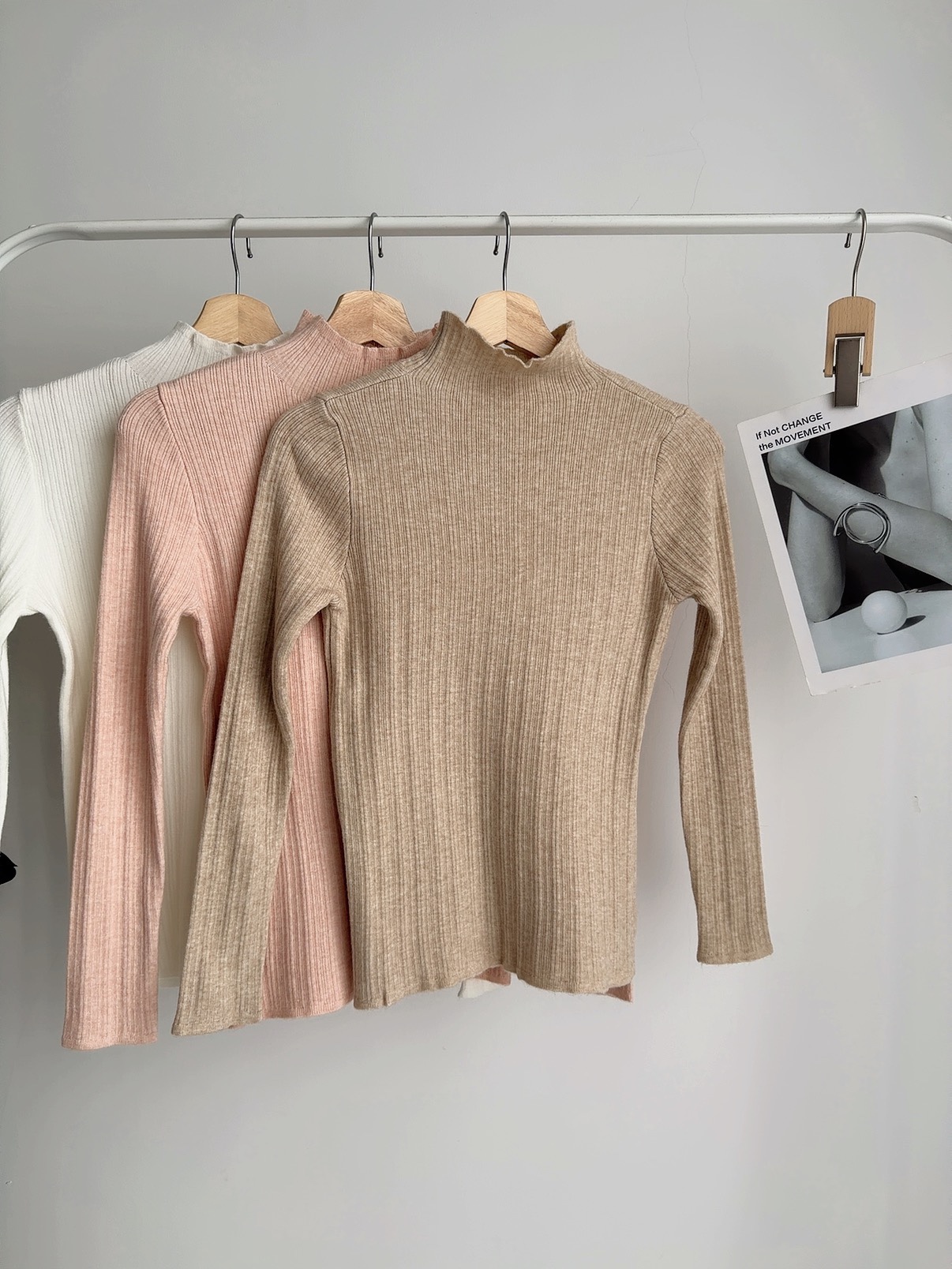 T72602 ARIE HIGH NECK RIB KNIT