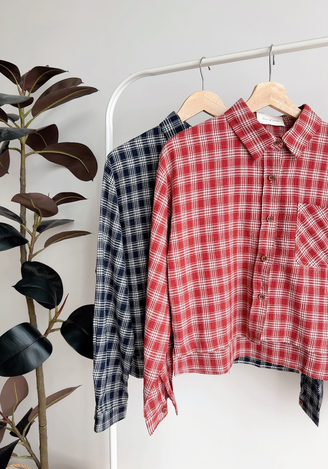 T72558 TESSA CHECKED LOOSE FIT SHIRT