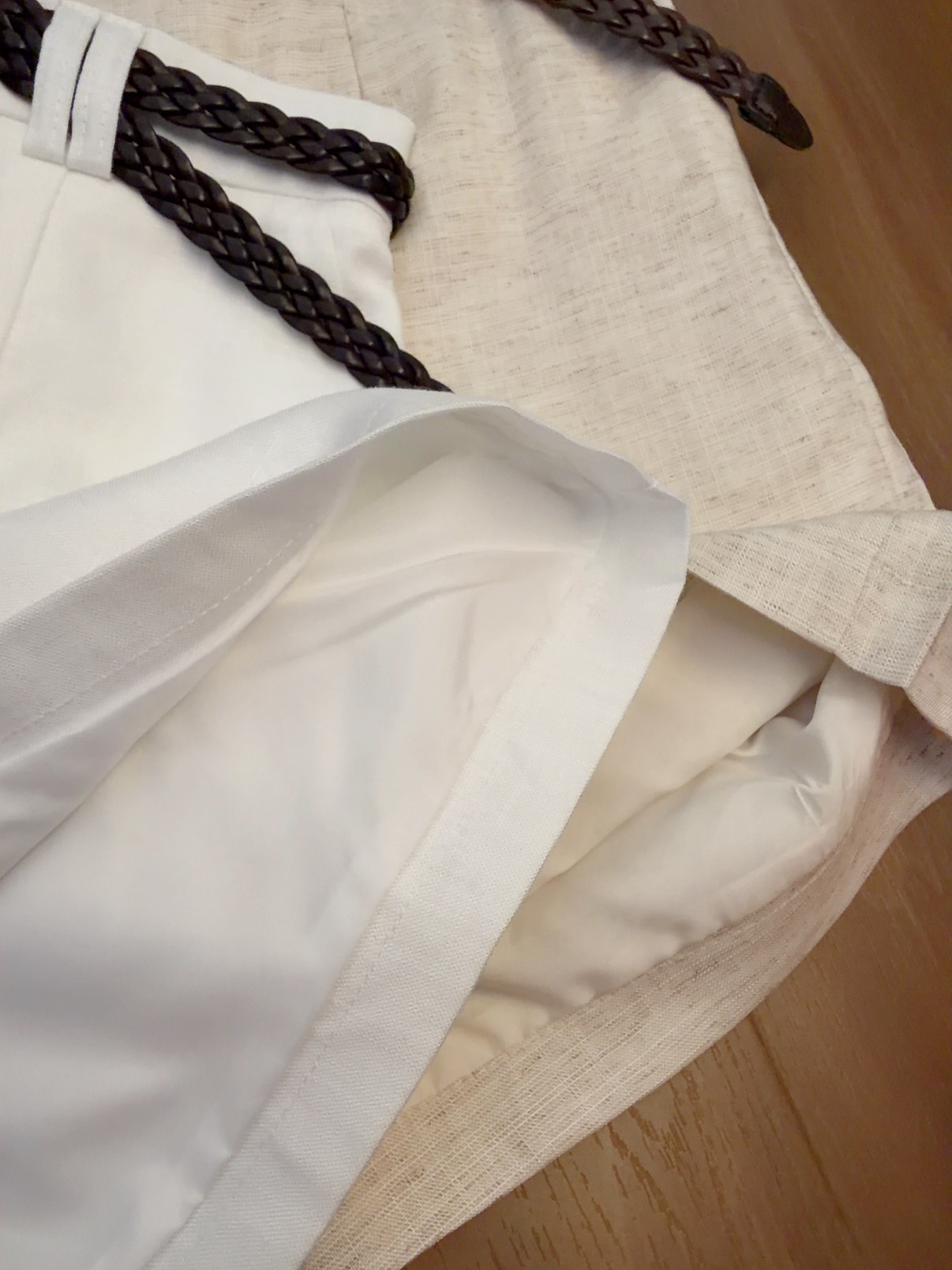 DDB3967 PHERE BELTED LINEN SHORTS