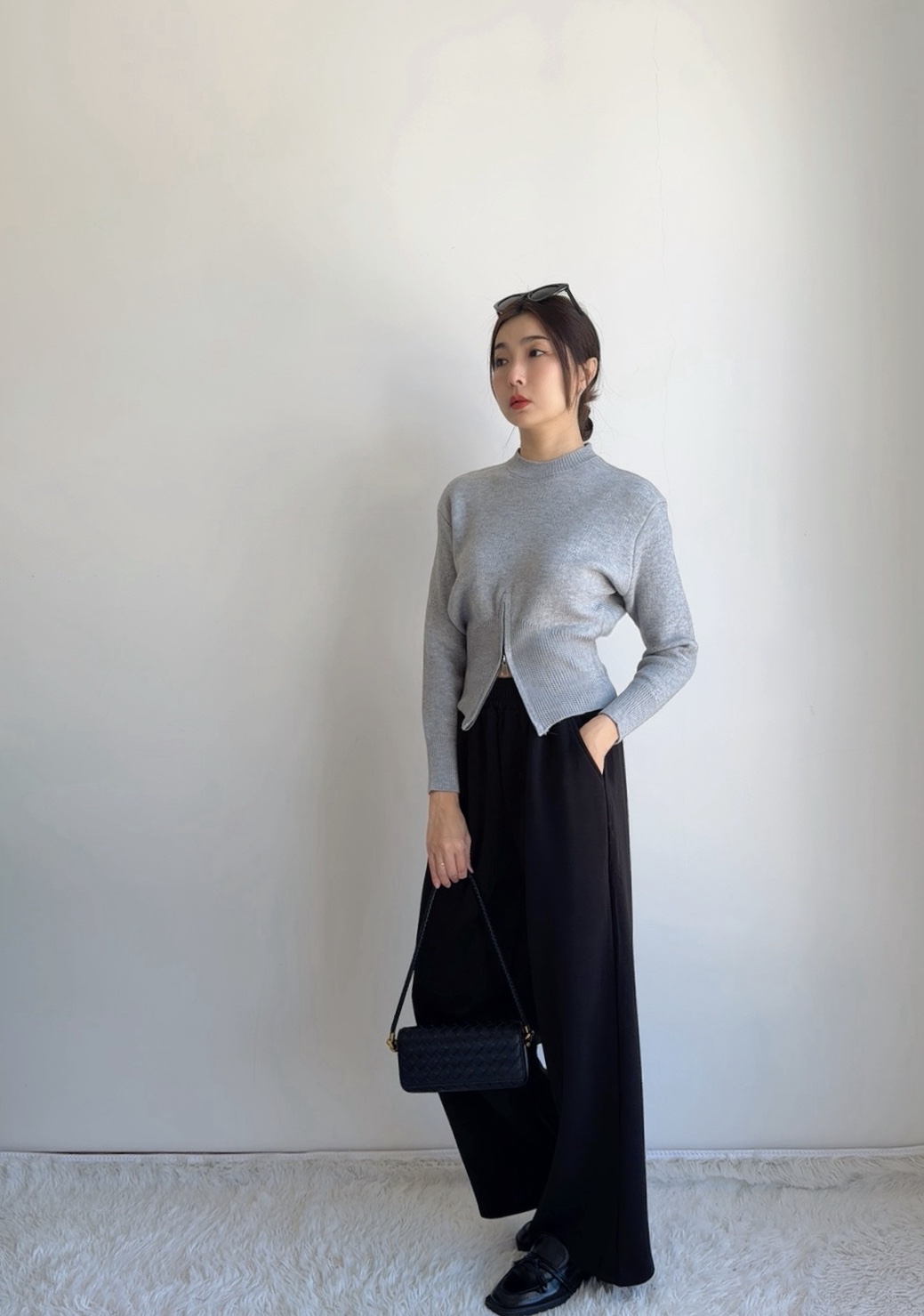 T72788 EVA ZIPPER KNIT TOP