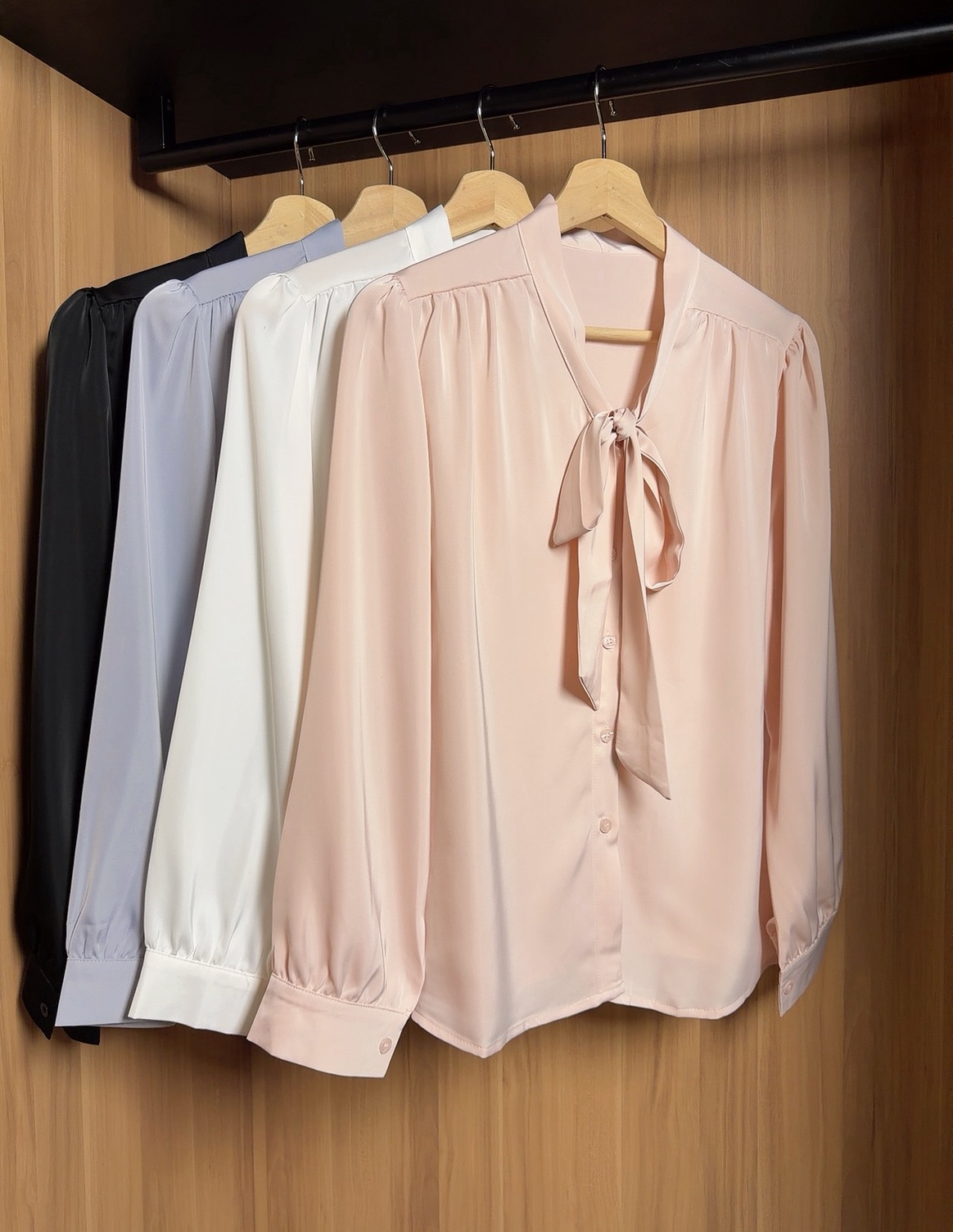 JLT8171 ENYA BOW SATIN SHIRT