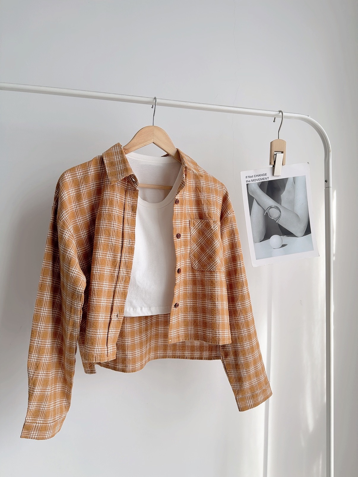 T72558 TESSA CHECKED LOOSE FIT SHIRT