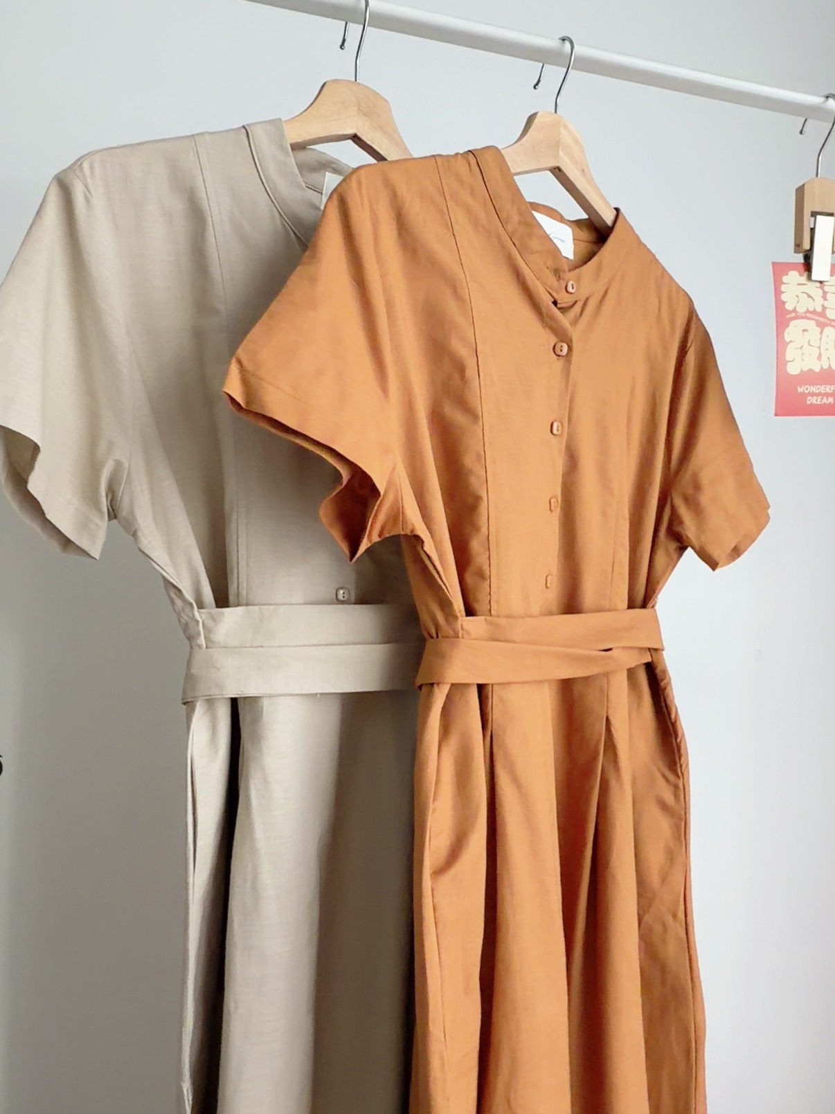 D72699 FAYE LINEN CROSS WAIST DRESS