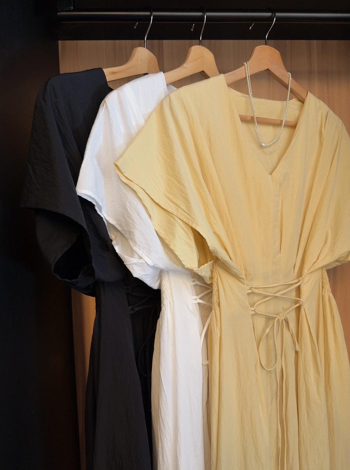 FD6033  VERO PREMIUM V NECK PUFF DRESS