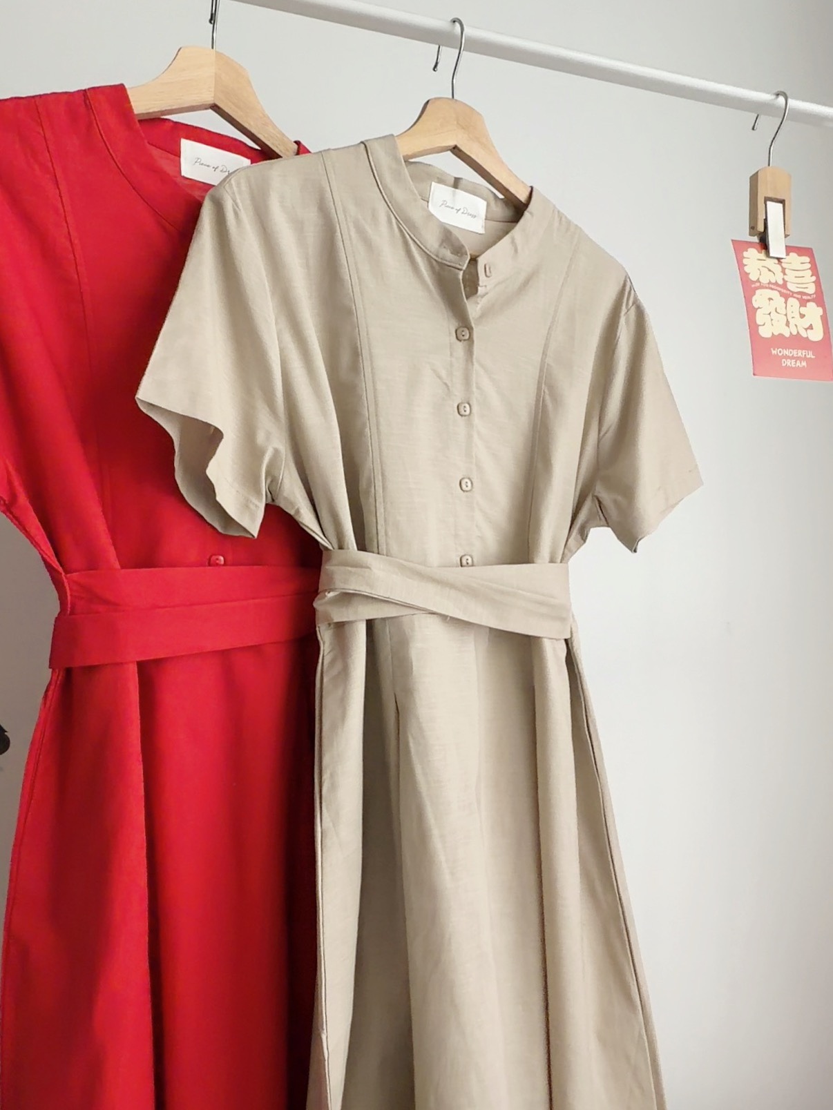 D72699 FAYE LINEN CROSS WAIST DRESS