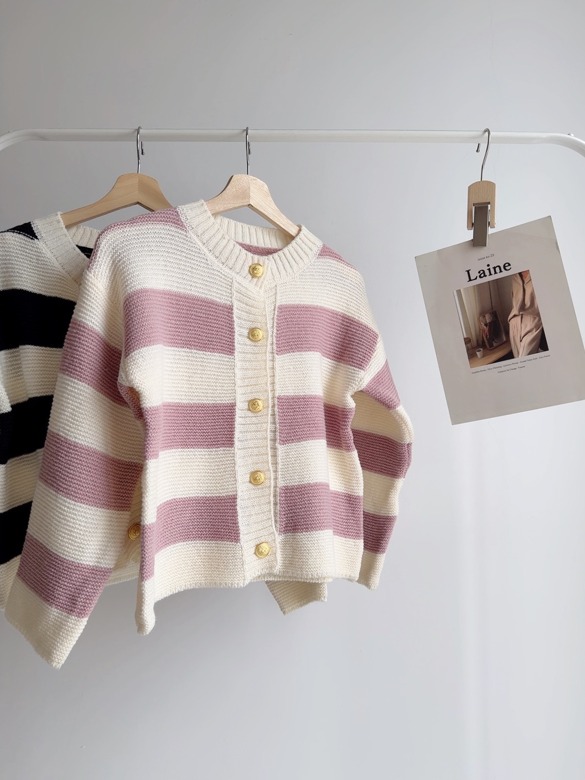 T72780 COLETTE STRIPE KNIT CARDIGAN