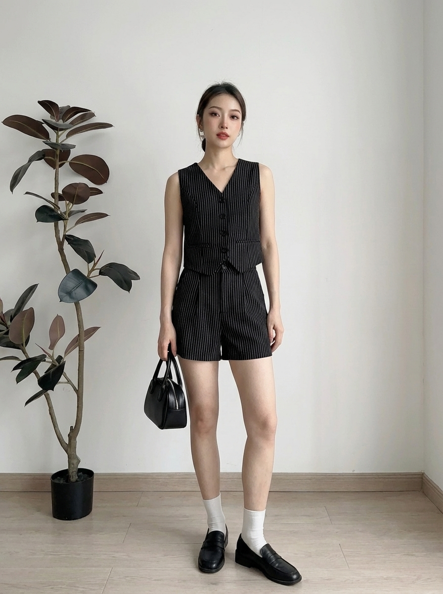 S72591 VIVIENNE PINSTRIPE VEST SET